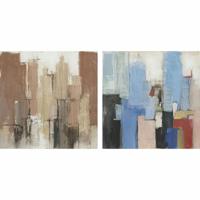 Schilderij DKD Home Decor 100 x 2,4 x 100 cm Abstract Modern (2 Stuks) - thumbnail