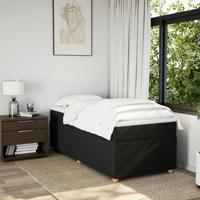 Boxspring met matras stof zwart 140x200 cm - thumbnail