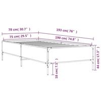 Bedframe bewerkt hout en metaal sonoma eikenkleurig 75x190 cm - thumbnail