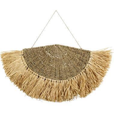 Wanddecoratie Wave - rood/naturel - 40x75x8 cm - Leen Bakker