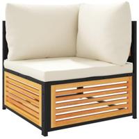5-delige Loungeset met kussens massief acaciahout - thumbnail
