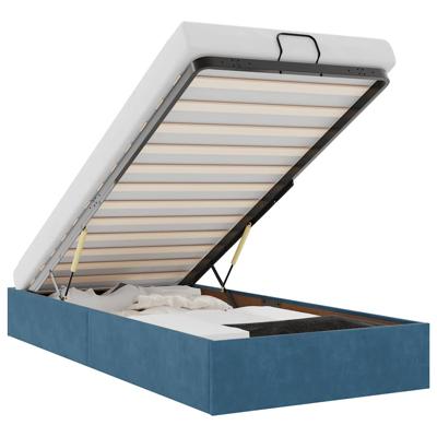 Bedframe zonder matras 90x200 cm fluweel donkerblauw