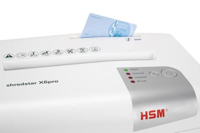 HSM Shredstar X6 pro Papierversnipperaar 7 vellen Cross cut 2 x 15 mm P-5 20 l Ook geschikt voor Paperclips, CDs, DVDs, Nietjes, Creditcards