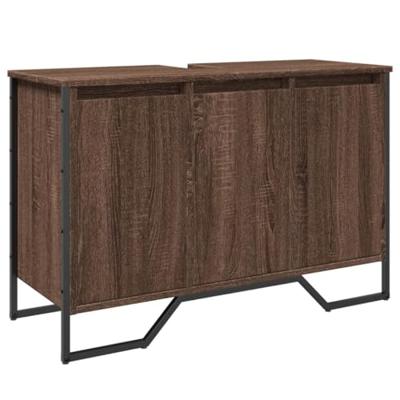 Wastafelkast 91x35x60 cm bewerkt hout bruin eikenkleurig Wastafelkast 91x35x60 cm bewerkt hout bruin eikenkleurig