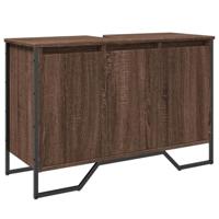 Wastafelkast 91x35x60 cm bewerkt hout bruin eikenkleurig - thumbnail