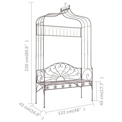 Tuinbank 122 cm ijzer antiekbruin