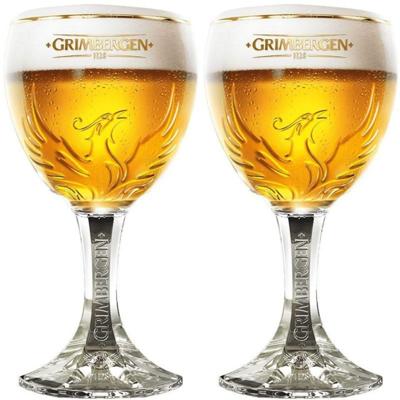 Grimbergen Bierglazen op Voet - 330 ml - 2 stuks