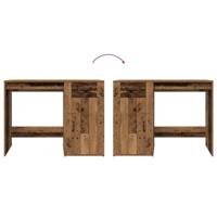 Bureau 100x49x75 cm bewerkt hout oud houtkleurig - thumbnail