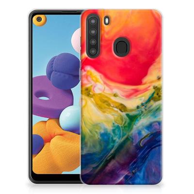 Smartphone hoesje Samsung Galaxy A21 Watercolor Dark