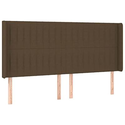 Boxspring met matras en LED stof donkerbruin 160x200 cm