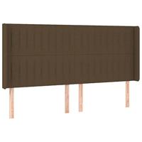 Boxspring met matras en LED stof donkerbruin 200x200 cm - thumbnail