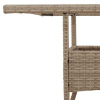 Tuintafel met glazen blad 80x80x75 cm poly rattan beige - thumbnail