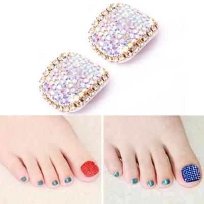 2 stuks Crystal nep Nail Art Tips Rhinestone volledige dekking teennagels Decals stickers (NO: 27)