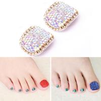 2 stuks Crystal nep Nail Art Tips Rhinestone volledige dekking teennagels Decals stickers (NO: 27) - thumbnail