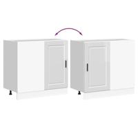 Keuken onderkast Porto bewerkt hout hoogglans wit - thumbnail