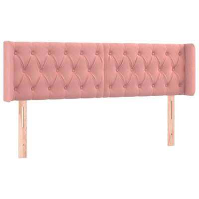Hoofdbord met randen 163x16x78/88 cm fluweel roze