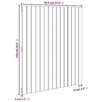 Wandhoofdbord 95,5x3x110 cm massief grenenhout wit - thumbnail