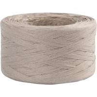 Creativ Company Papier raffia garen, b: 7-8 mm, lichtgrijs, 100 m/ 1 rol - thumbnail
