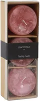 Countryfield drijfkaars bollie roze 7 cm set van 3 | 12 stuks - thumbnail