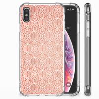 Apple iPhone Xs Max Doorzichtige Silicone Hoesje Pattern Orange - thumbnail