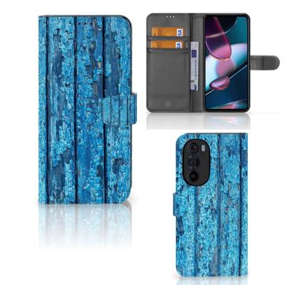 Motorola Edge 30 Pro | Book Style Case | Wood Blue