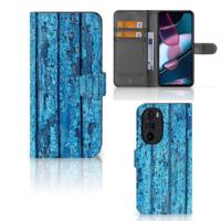 Motorola Edge 30 Pro | Book Style Case | Wood Blue - thumbnail