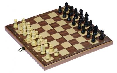 Goki houten schaakspel in koffer