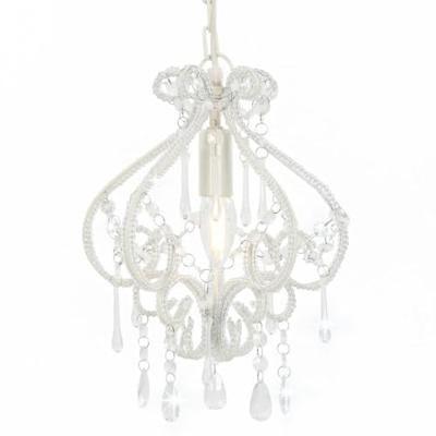 VidaXL Plafondlamp met kralen rond e14 wit VidaXL Plafondlamp met kralen rond e14 wit
