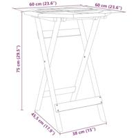 Tuintafel inklapbaar Ø60x75 cm massief acaciahout - thumbnail