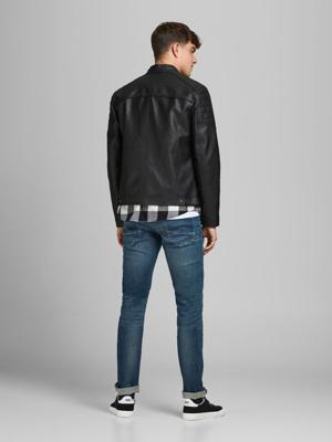 JACK & JONES CORE imitatieleren tussenjas Rocky zwart