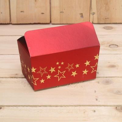 Bonbon doosjes - Chocolade doosje - Rood mat sterren LAAG - 24 stuks