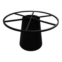 Stalen kegel tafelpoot zwart conisch 65 bij 65 cm en hoogte 74 cm met wiel ø 100 cm - thumbnail