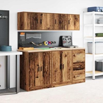 VidaXL Garage wandkasten 2 st bewerkt hout oud hout