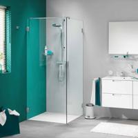 Sealskin I AM Draaideur met zijwand 90x90x200cm Roestvrij staal 8mm helder glas met antikalk CIK180906325100 - thumbnail