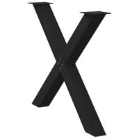 Eettafelpoten 3 st X-vormig 90x(72-73) cm staal zwart - thumbnail