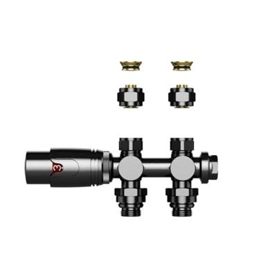 Belrad Radiatorkraan - 19.8x4.3 - thermostatisch - muur- en vloeraansluting - 1/2MX16/2 M30 - gunmetal BLR306 Belrad Radiatorkraan - 19.8x4.3 - thermostatisch - muur- en vloeraansluting - 1/2MX16/2 M30 - gunmetal BLR306