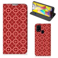 Samsung Galaxy M31 | Hoesje met Magneet | Batik Rood - thumbnail
