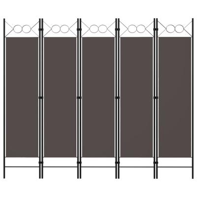 VidaXL Kamerscherm met 5 panelen 200x180 cm antraciet VidaXL Kamerscherm met 5 panelen 200x180 cm antraciet