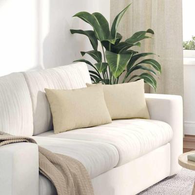 VidaXL Sofa kussens 2 pcs crème 50 x 30 cm stof