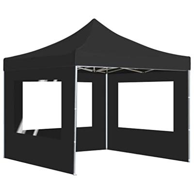 Partytent inklapbaar met wanden 2x2 m aluminium antraciet Partytent inklapbaar met wanden 2x2 m aluminium antraciet
