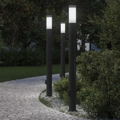 Bolderverlichting met stopcontact 3 stuks 110 cm roestvrij staal IP44