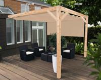 Complete Nesling pergola Wall 2 sand - 370 x 500 cm - thumbnail