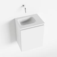 MONDIAZ OLAN 40cm toiletmeubel talc. LEX wastafel talc links geen kraangat - thumbnail