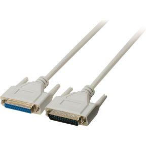 Seriële kabel SUB-D 25-Pins Male - SUB-D 25-Pins Female 5.00 m Ivoor