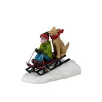 Doggone Downhill Sledding 4x10x13 cm Kersthuisje LEMAX - Lemax - thumbnail