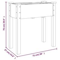 VidaXL Plantenbak met voering 71x37x76 cm massief vurenhout grijs - thumbnail