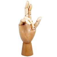 Ledenhand conda rechts man 30 cm naturel hout - thumbnail