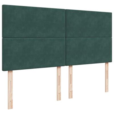 Boxspring met matras fluweel donkergroen 180x200 cm