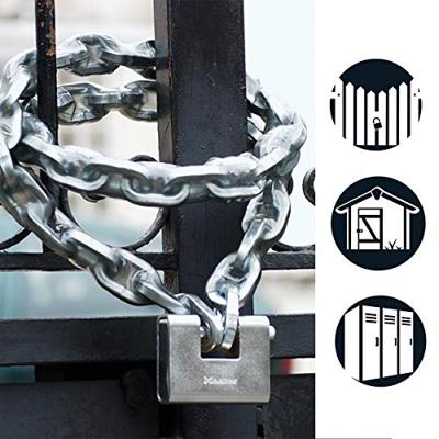 Masterlock 80mm wide x 30mm zinc alloy body with hardened steel armour - hardened - 680EURD Masterlock 80mm wide x 30mm zinc alloy body with hardened steel armour - hardened - 680EURD