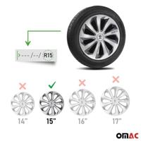 Sparco wieldoppen Sicilia 15 inch ABS zilver/grijs set van 4 - thumbnail